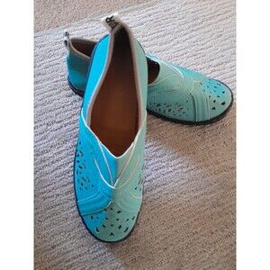 JAOIOR Shoes Women 6.5 Slip On Casual Suede Flats Blue Loafers Super CUTE NEW